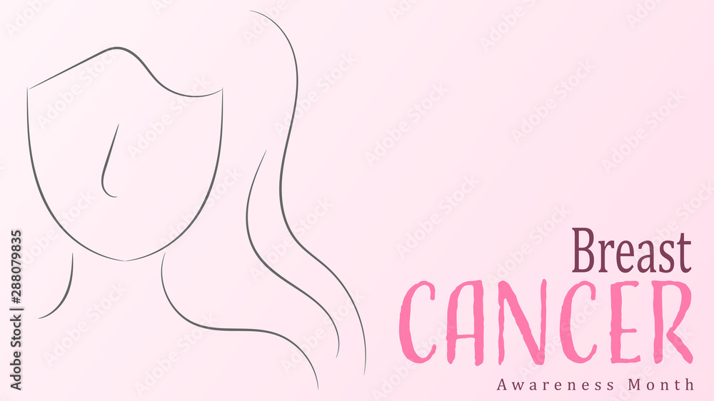  Breast cancer awareness Pink ribbon background.October is Cancer Awareness Month.Vector healthcare Illustration.