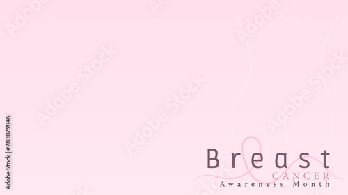  Breast cancer awareness Pink ribbon background.October is Cancer Awareness Month.Vector healthcare Illustration. © sopradit