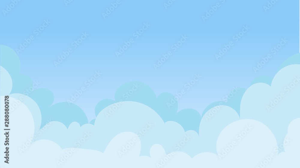 Landscape blue sky and white clouds on sunny day.Sky and cloud background.cartoon sky concetp.Vector illustration Landscape blue sky and white clouds on sunny day.Sky and cloud background.cartoon sky concetp.Vector illustration