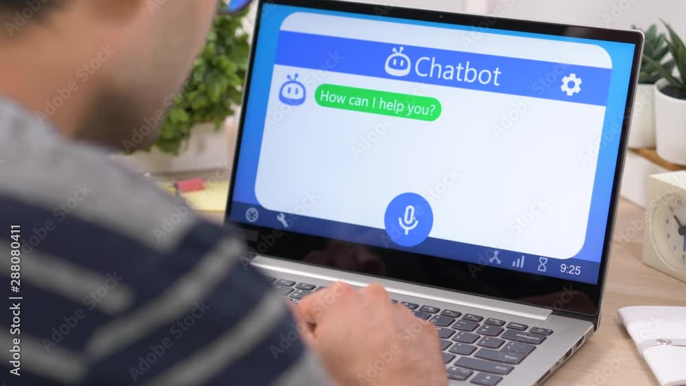 Chatbot online help chat on a laptop computer. Chatbot online help chat on a laptop computer.