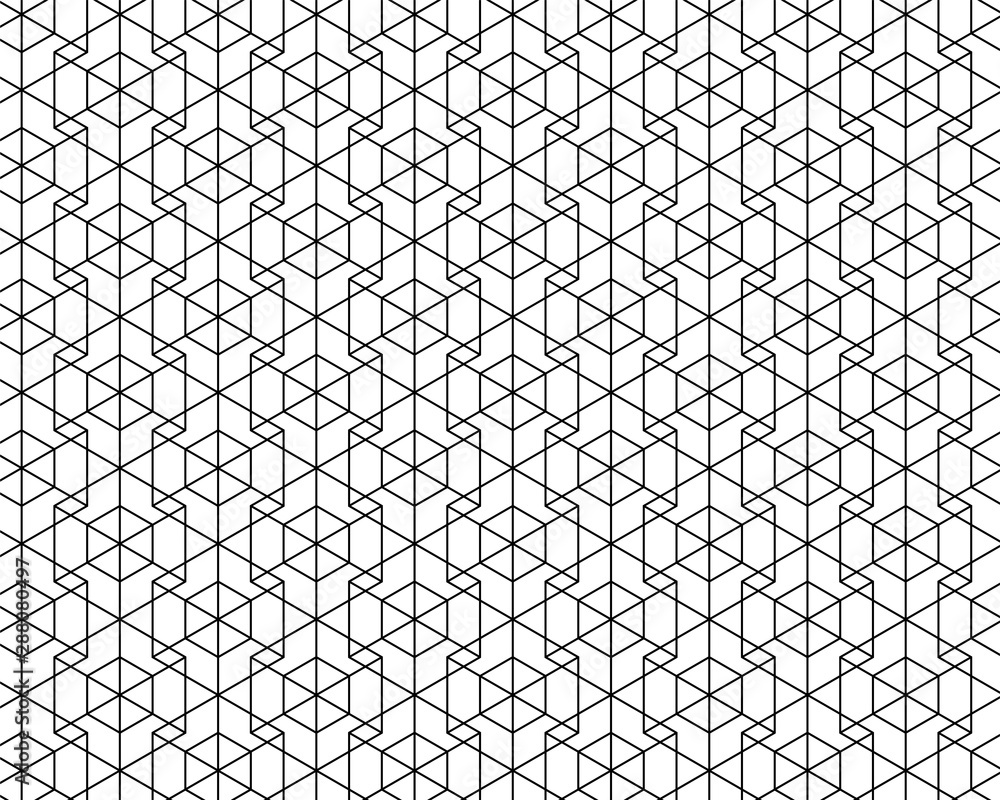 Fototapeta premium abstract square pattern white and black tone vector background, line overlapping with modern concept