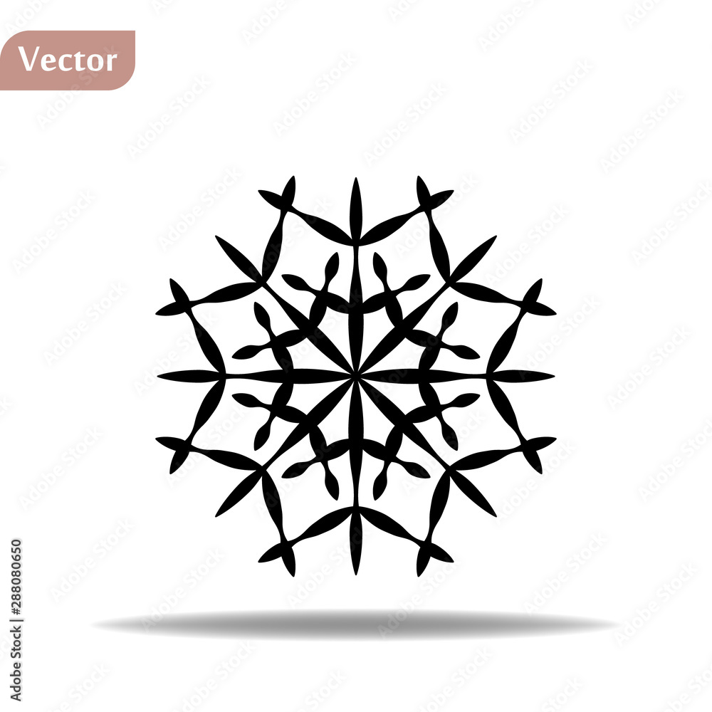 BlackSnowflake icon isolated on white background. Vector Illustration BlackSnowflake icon isolated on white background. Vector Illustration