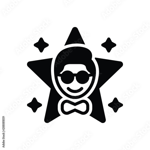 Black solid icon for famous