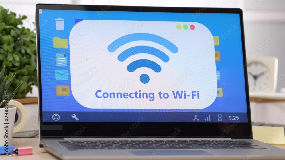 Laptop computer connecting to a wifi network Laptop computer connecting to a wifi network