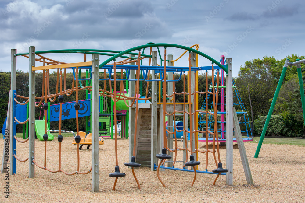 Swings and other apparatus at the local kids school playground Swings and other apparatus at the local kids school playground
