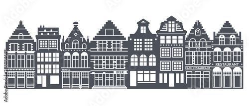 Europe house or apartments set.