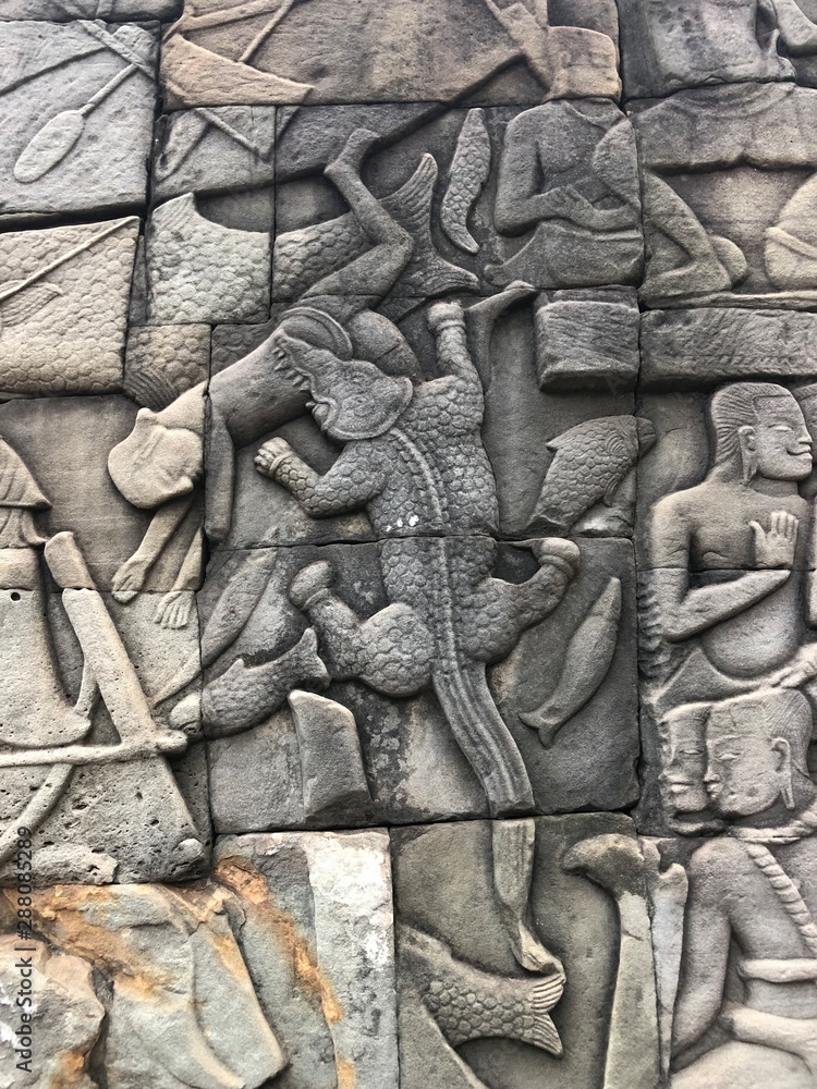 statue in angkor wat cambodia