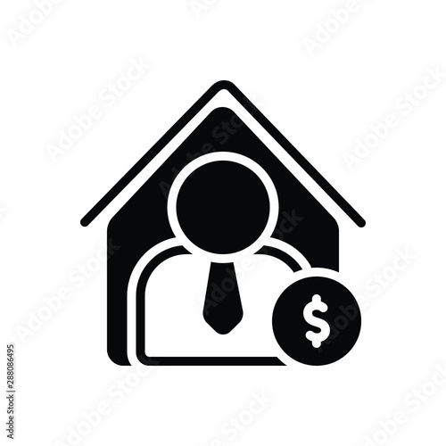 Black solid icon for dealer trader 