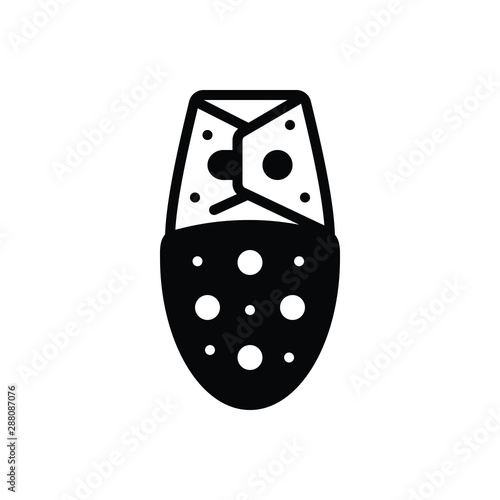 Black solid icon for swaddle blankets 