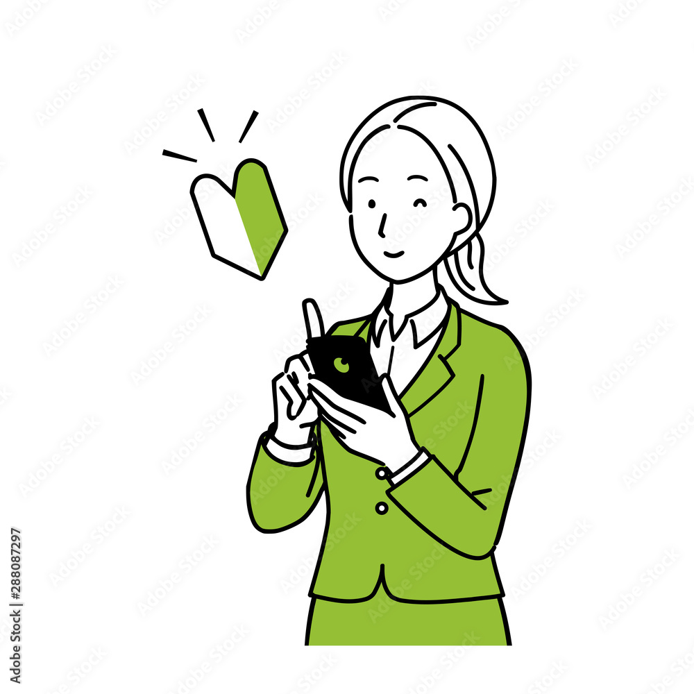 スマホを操作する女性 笑顔 スマホを操作する女性 笑顔