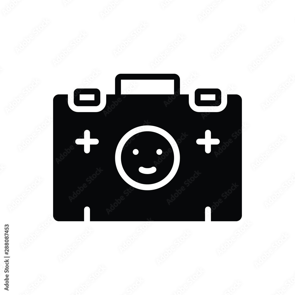 Black solid icon for first aid kit Black solid icon for first aid kit