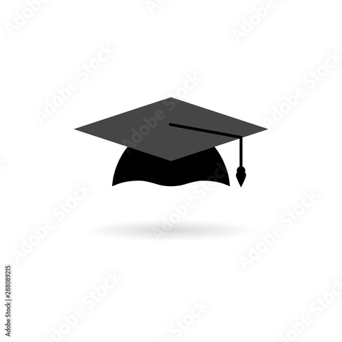 Graduation cap icon isolated on white background