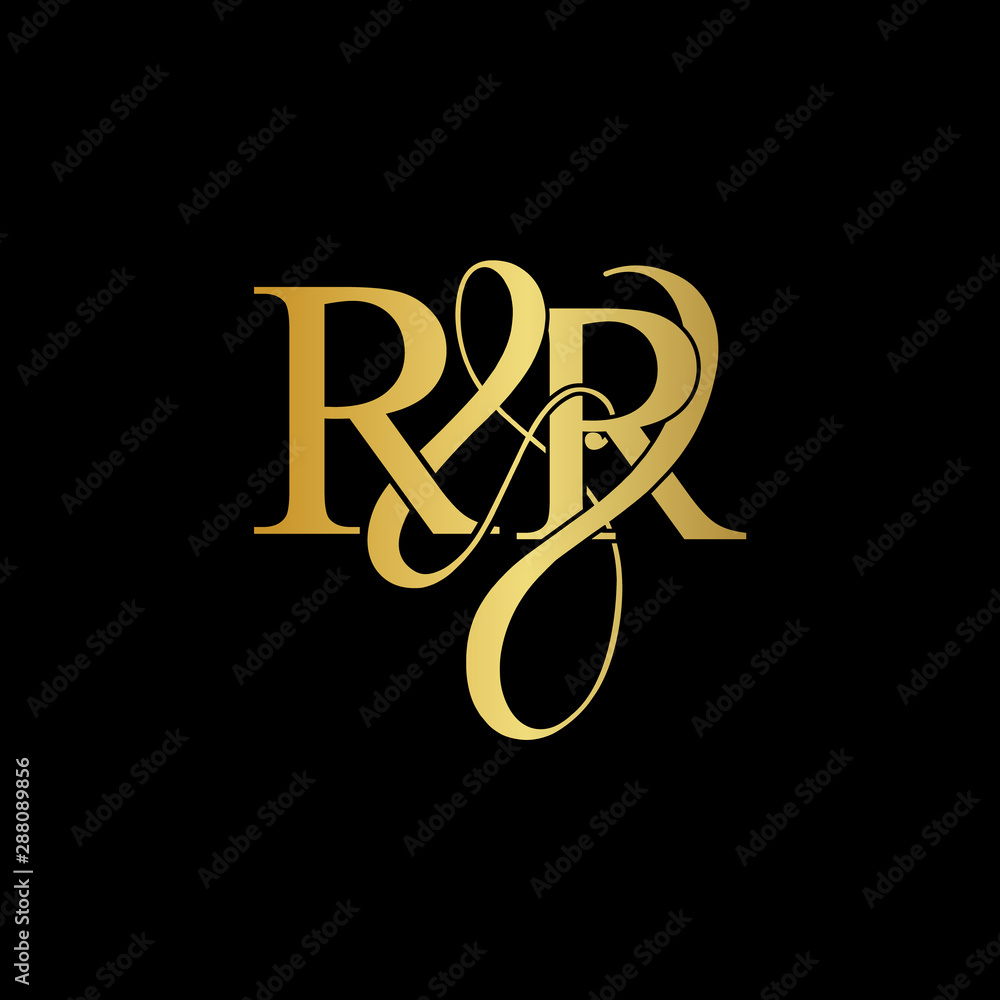 Double R Golden Logo Design Vector Stock Vector (Royalty Free) 1519321496 |  Shutterstock