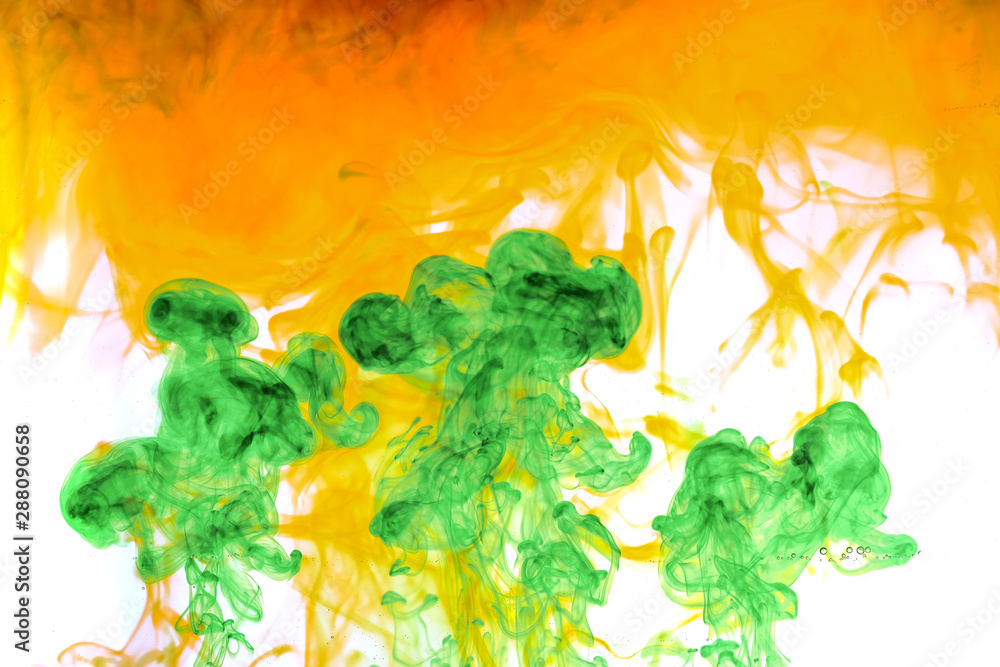 The colorful ink in the water. Abstract. background. Wallpaper. Concept art.