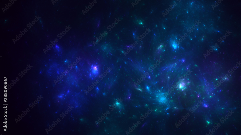 Obraz premium 3D rendering abstract blue fractal light background