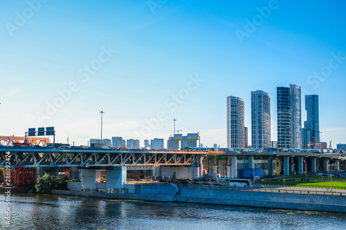 Moscow, Russia - August, 28, 2019: veiw to Moscow river and the Third Ring highway © Dmitry Vereshchagin