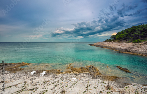 beach in Malj Losinj island  Croatia.