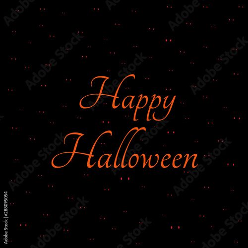 Happy Halloween Banner with Halloween text on a black background with the presence bats. Website spooky or banner template.Vector illustration.