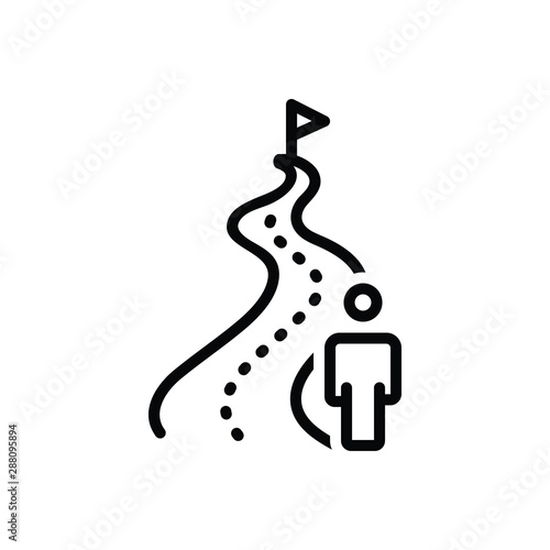 Black line icon for far distant 
