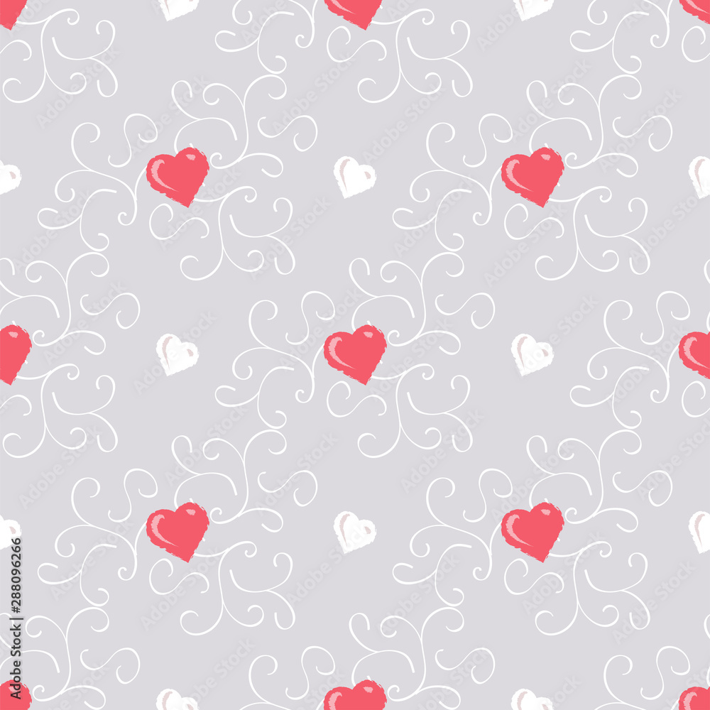 Vector seamless pattern with red small hearts. EPS10 Vector seamless pattern with red small hearts. EPS10