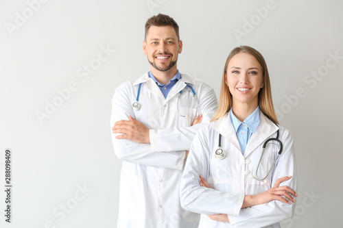 Portrait of doctors on ligh...