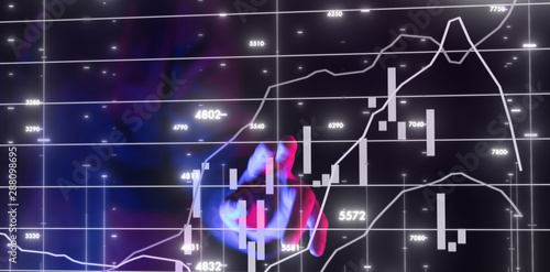 Business intelligence. Diagram - Graph Stock Trading, Investment dashboard