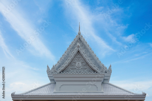 Gable roof of the thai church.