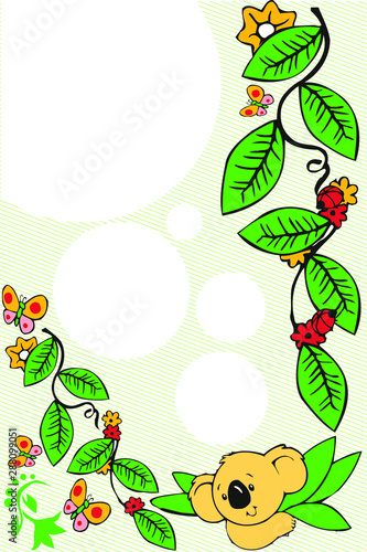 Wallpaper Mural picture frame made of leaves Torontodigital.ca