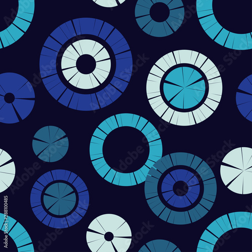Polka dots seamless pattern. Mosaic of ethnic figures. Patterned texture. Geometric background. Can be used for wallpaper, textile, invitation card, wrapping, web page background.