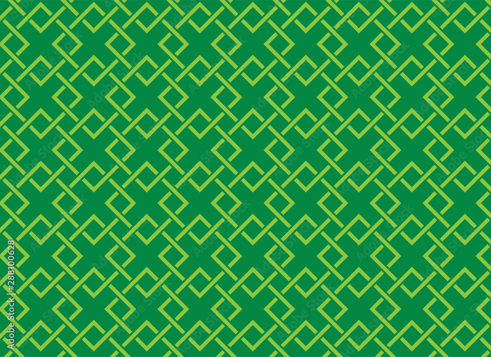 Fototapeta premium abstract square seamless pattern green tone vector background, line overlapping with modern concept