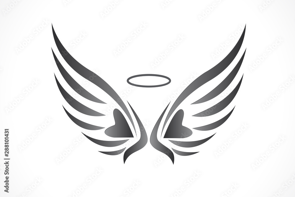 Angel love wings icon logo vector image