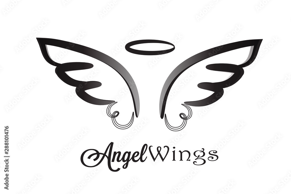 Angel wings logo icon vector