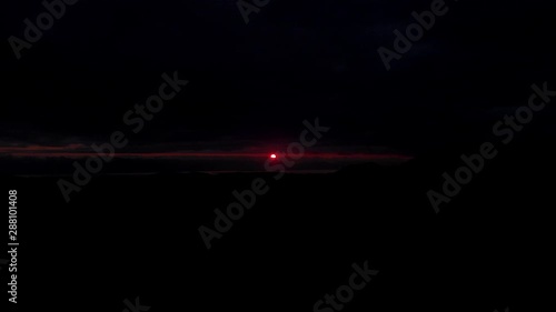 Dark Red Alaskan Sunset on horizon photo