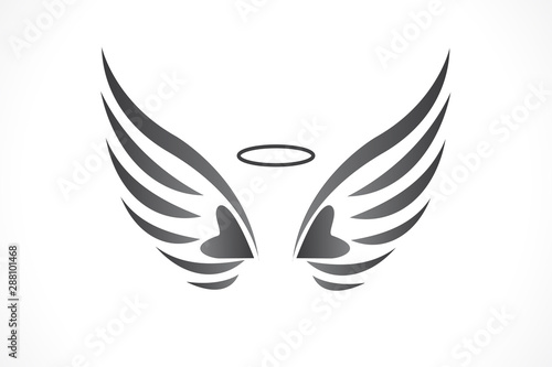 Logo angel love wings religion symbol vector web image 