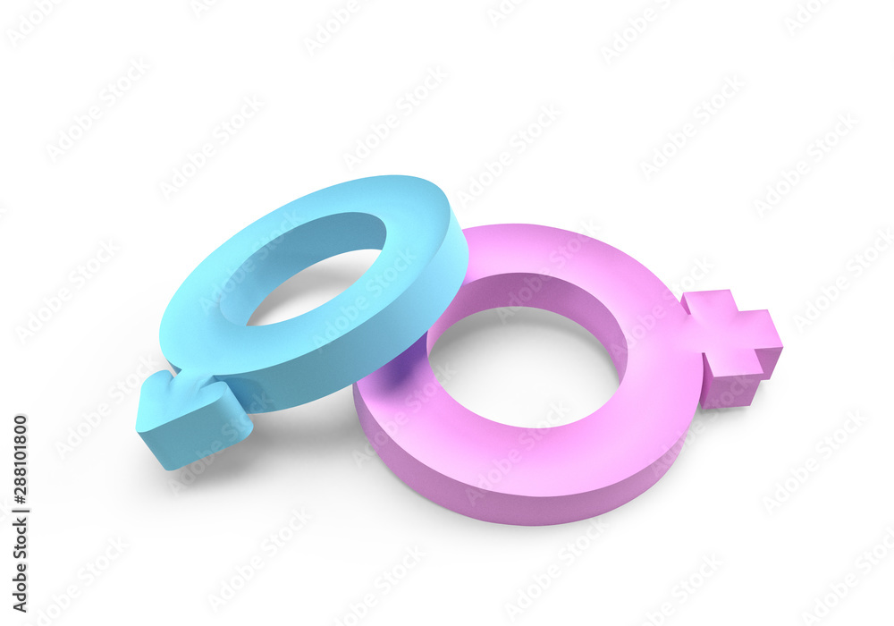 Female and male symbols on white background Female and male symbols on white background
