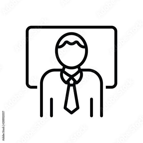 Black line icon for educator 