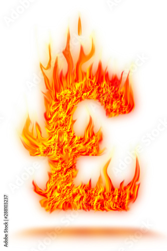 pound symbol fire on isolate background