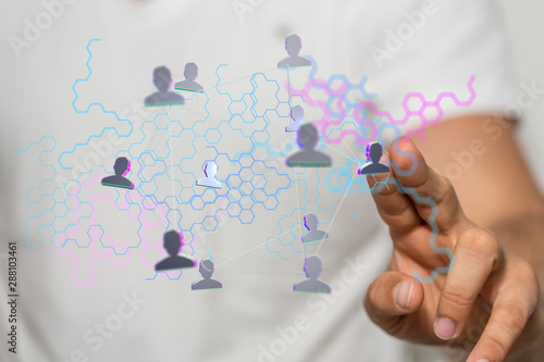 abstract social network scheme  which contains business people