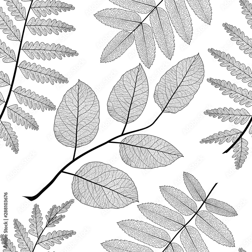 Seamless pattern with green fern leaves. Seamless pattern with green fern leaves.