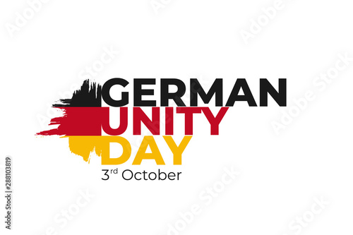 German Unity day - Tag der Deutschen Einheit, national Germany holiday greeting card, banner, poster template. Patriotic nation colors flag. Vector illustration photo