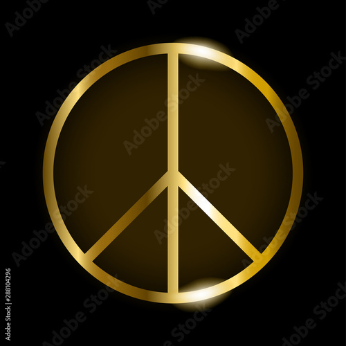 Gold Peace Symbol