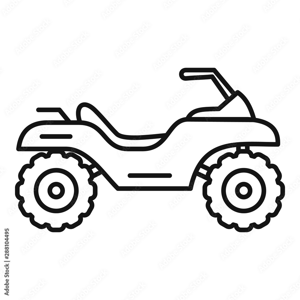 Top quad bike icon. Outline top quad bike vector icon for web design isolated on white background