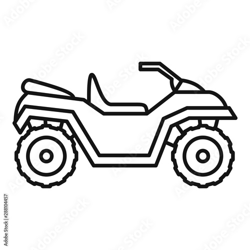 Motocross quad bike icon. Outline motocross quad bike vector icon for web design isolated on white background