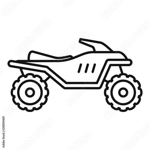 Challenge quad bike icon. Outline challenge quad bike vector icon for web design isolated on white background