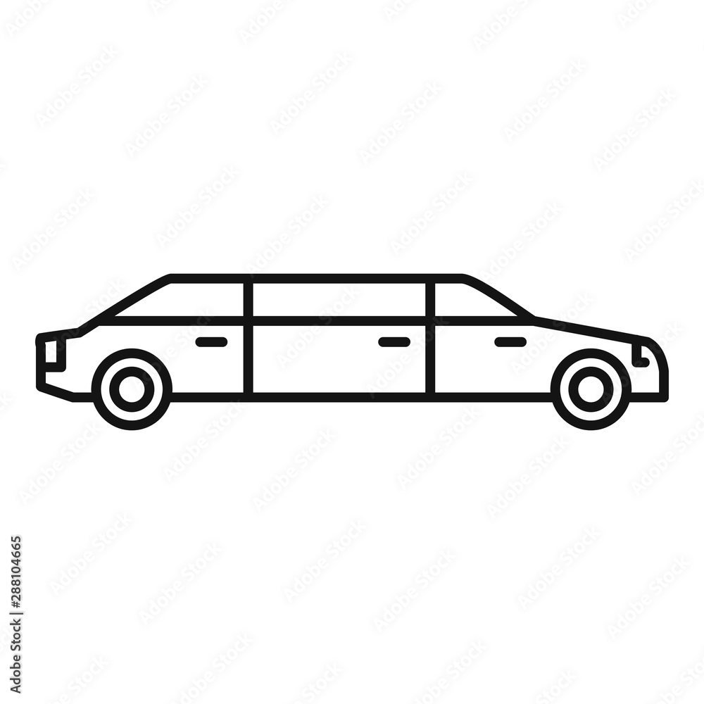 President limousine icon. Outline president limousine vector icon for web design isolated on white background