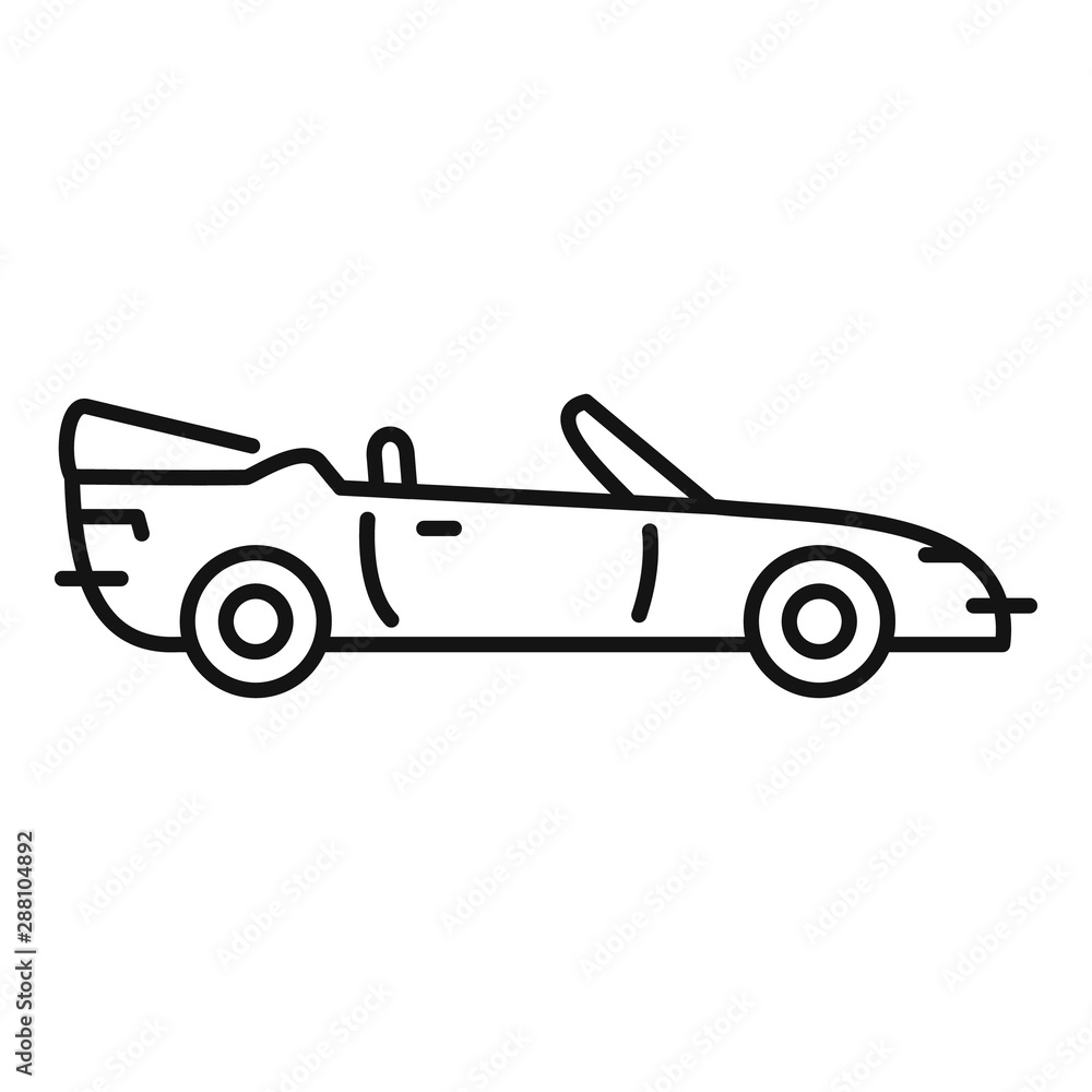 Cabriolet icon. Outline cabriolet vector icon for web design isolated on white background