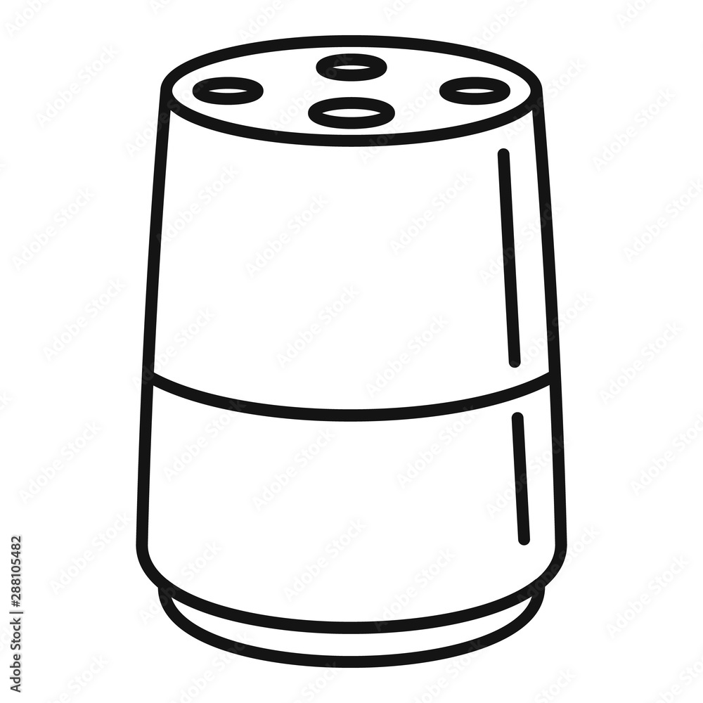 Audio smart speaker icon. Outline audio smart speaker vector icon for web design isolated on white background