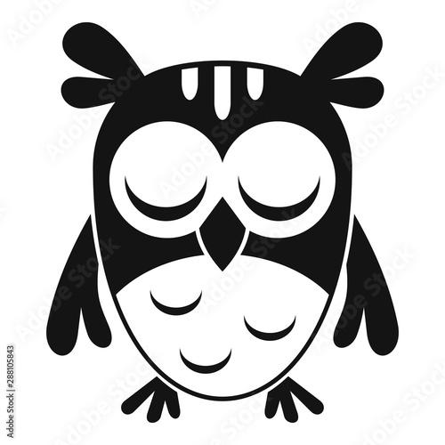 Sleeping owl icon. Simple illustration of sleeping owl vector icon for web design isolated on white background