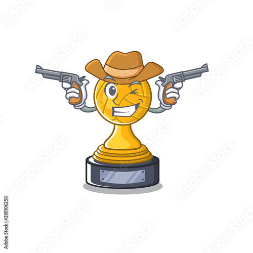 Cowboy volleyball trophy isolated in the character