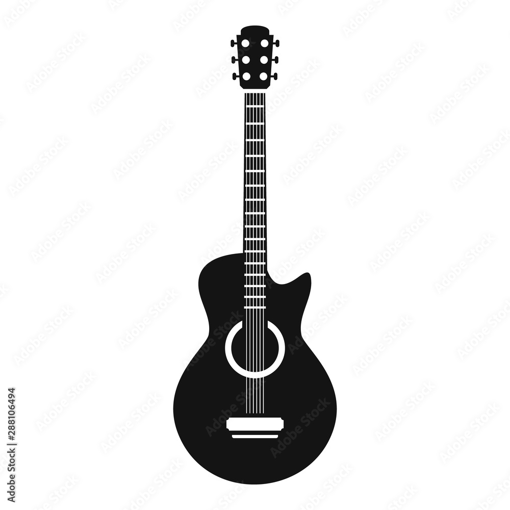 Guitar icon. Simple illustration of guitar vector icon for web design isolated on white background